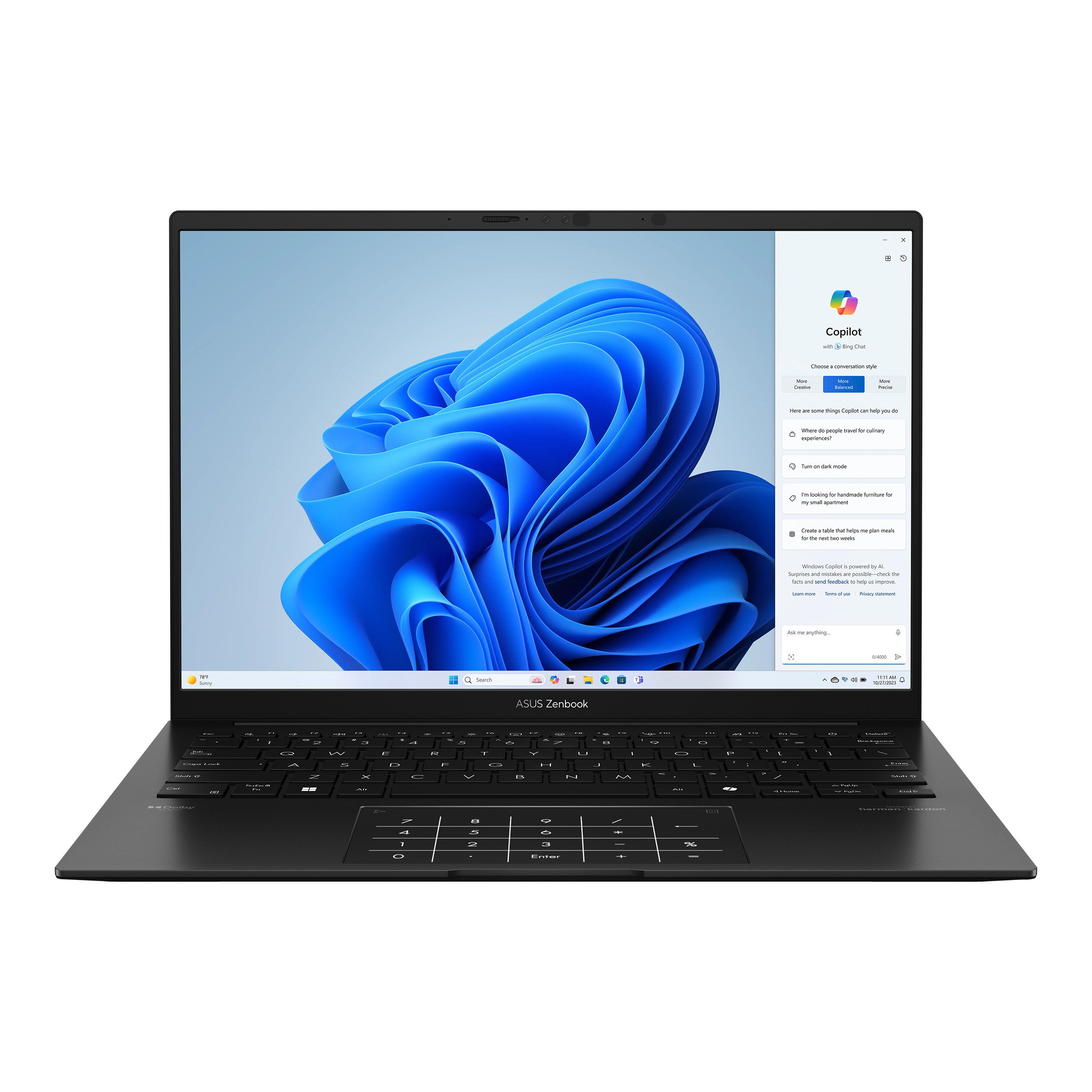 ASUS Zenbook UM3406GA-QL121, AMD Ryzen AI 7 445, SSD 1 TB, LPDDR5X 16GB, Pantalla 14" OLED (Tactil)